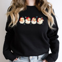  Jolly Santa's Whimsical Fleece Sweatshirt, Vintage Christmas Pullover