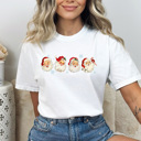 Large White Jolly Santa's Whimsical Comfort Colors Tee, Vintage Christmas Shirt