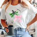  Pink Goes Good With Green Bows Graphic Tee, Pink And Green Witches Bows Shirt