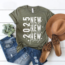 Medium Olive New Year New Grace New Praise Graphic Tee, 2025 New Year Shirt