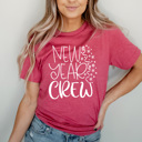 Large Berry New Year Crew Graphic Tee, 2025 New Year Eve Party Shirt