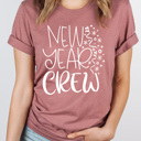 XXL Mauve New Year Crew Graphic Tee, 2025 New Year Eve Party Shirt