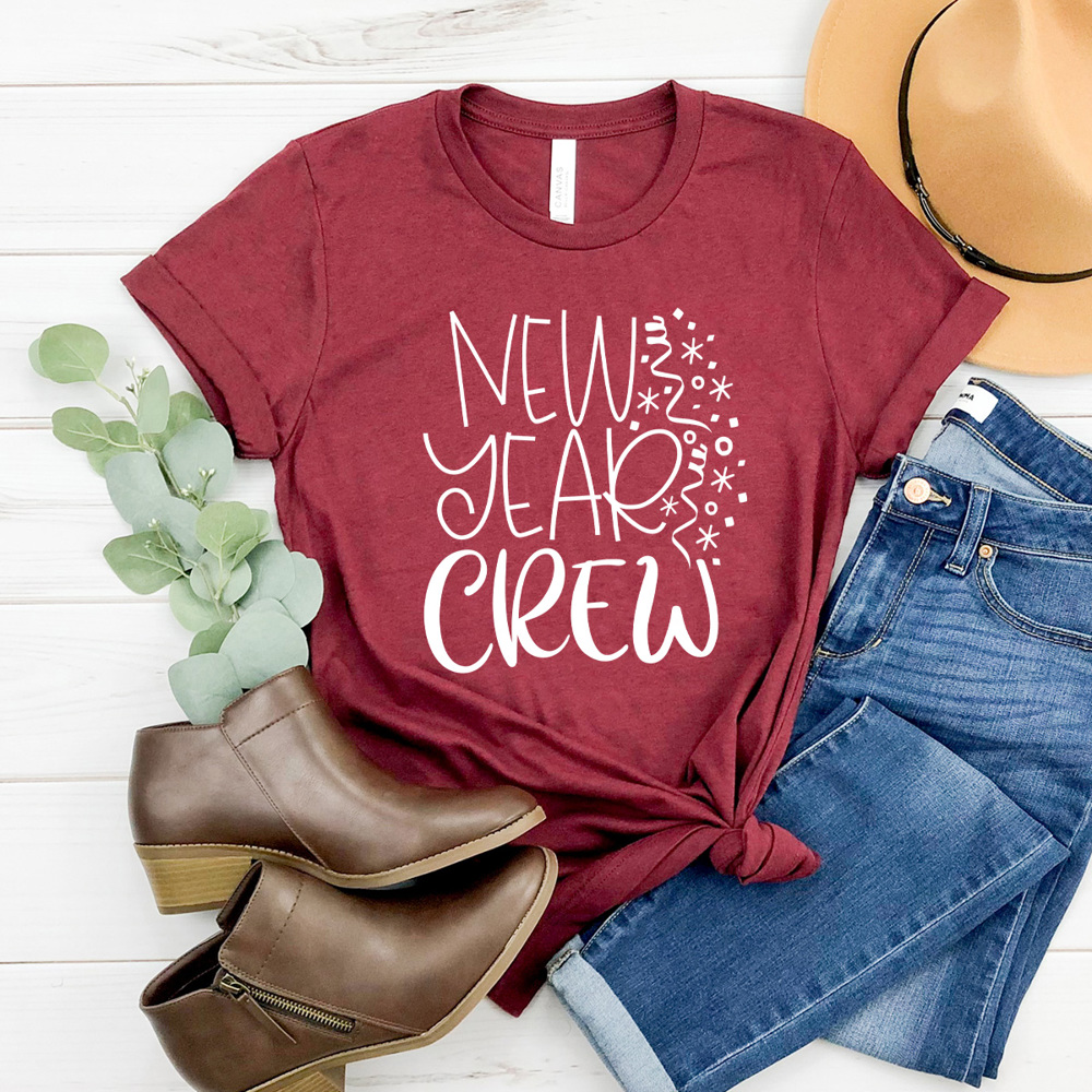 New Year Crew Graphic Tee, 2025 New Year Eve Party Shirt