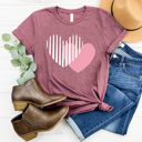  Abstract Heart Valentines Day Graphic Tee, Love Shirt