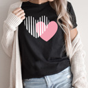  Abstract Heart Valentines Day Graphic Tee, Love Shirt