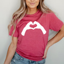  Heart Hands Love Graphic Tee, Valentines I Love You Shirt