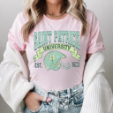 Medium Pink Saint Patrick University Graphic Tee, Lucky Shirt