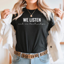  We Listen And Don't Judge Graphic Tee Funny Trendy Shirt