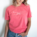 XXL Wattermelon Demure Dainty Bow Comfort Colors Tee, Very Demure Girly Shirt