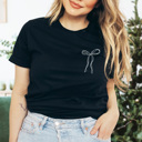  Dainty Girly Bow Graphic Tee, Coquet Bow Shirt 