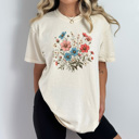 Large Ivory Wildflower Bouquet Comfort Colors Tee, Floral Wild Shirt, Flower Patch Tee