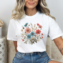 Large White Wildflower Bouquet Comfort Colors Tee, Floral Wild Shirt, Flower Patch Tee