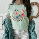 XXL Mint Wildflower Bouquet Graphic Tee, Floral Wild Shirt, Flower Patch Tee