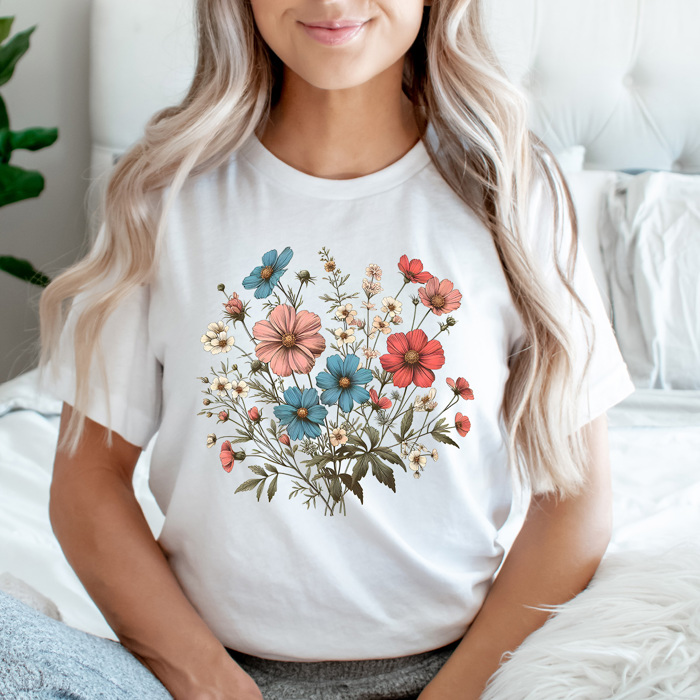 Wildflower Bouquet Graphic Tee, Floral Wild Shirt, Flower Patch Tee