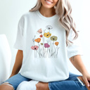 Large White Wild Poppies Doodle Flowers Comfort Colors Tee, Colorful Spring Time Floral Shirt, Summer Tee 