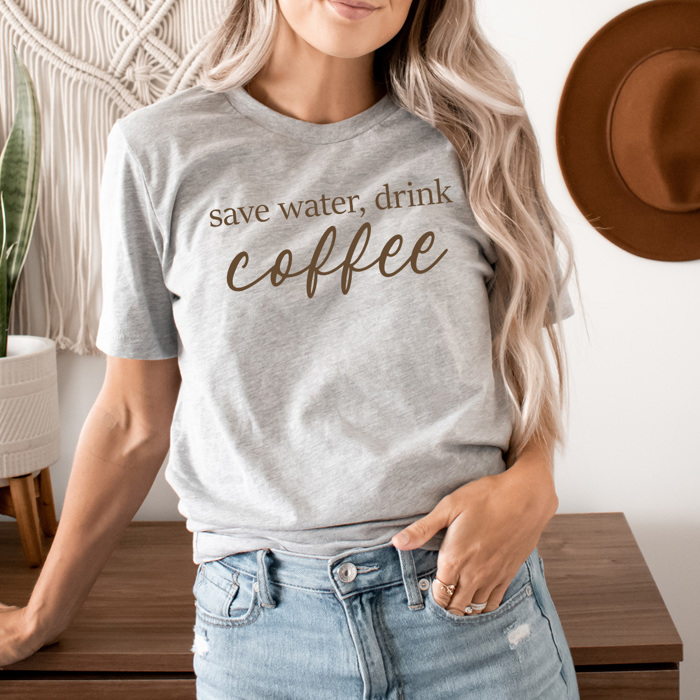 Save Water Drink Soda Graphic Tee, Caffeine Lover Shirt 