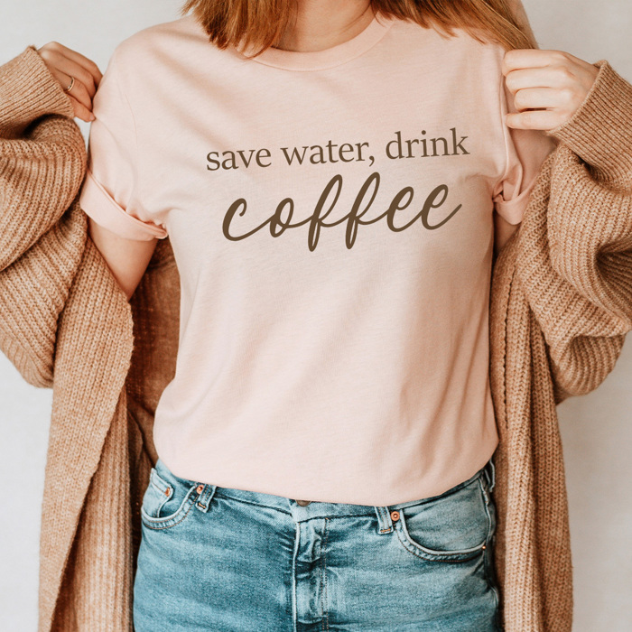 Save Water Drink Soda Graphic Tee, Caffeine Lover Shirt 