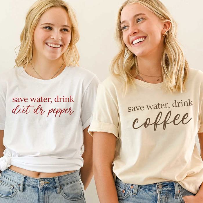 Save Water Drink Soda Graphic Tee, Caffeine Lover Shirt 