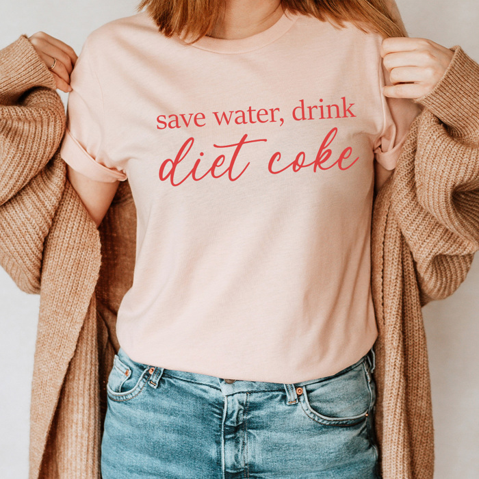 Save Water Drink Soda Graphic Tee, Caffeine Lover Shirt 