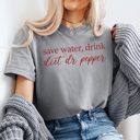 Large Gray Save Water Drink Soda Comfort Colors, Caffeine Lover Shirt