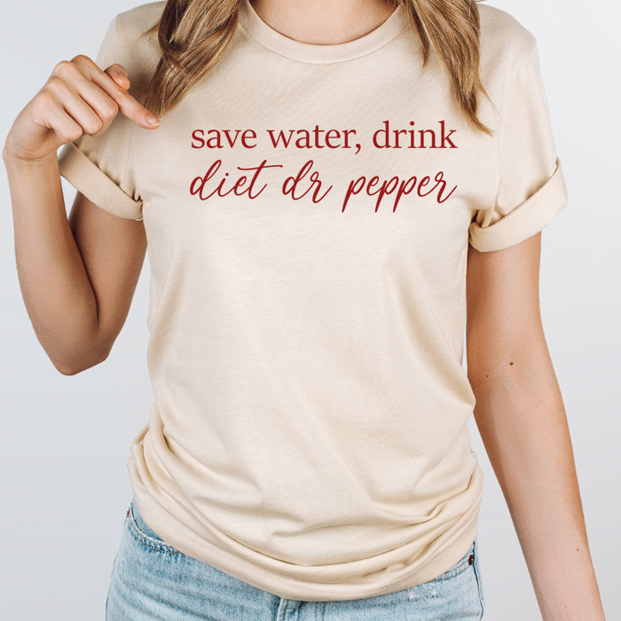 Save Water Drink Soda Graphic Tee, Caffeine Lover Shirt 