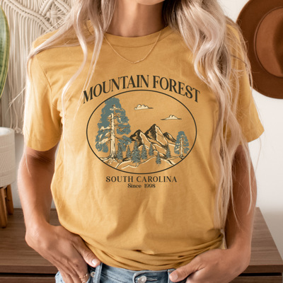 Mountain Forest South Carolina Graphic Tee, Outdoors Adventure Shirt, Mountain Tee