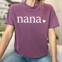 Small Berry Nana Mom Heart Comfort Colors Tee, Mother's Day Shirt, Abuela, Auntie, Gigi, Grammy, Grandma, Mama, Mimi, Mom, Mommy, Nana, Nany, Oma, Wifey