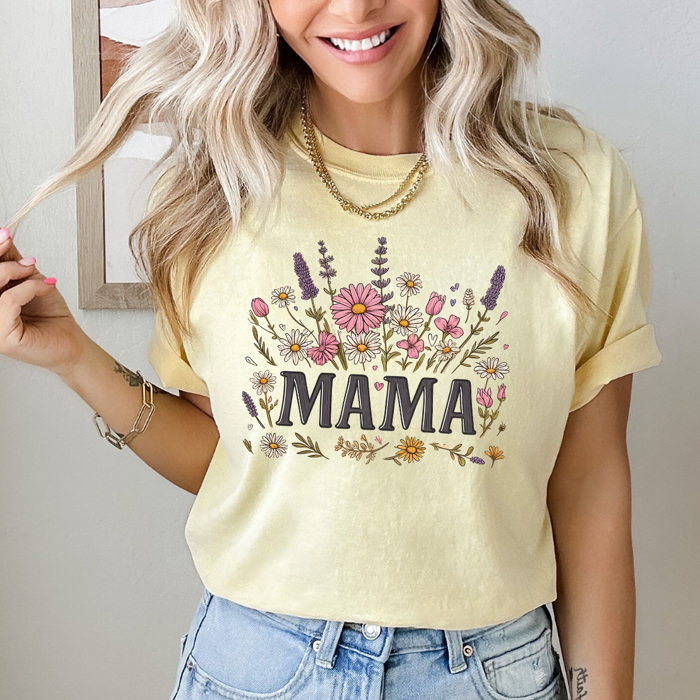 Mama Flower Garden Comfort Colors Tee, Floral Mom Shirt, Spring Garden Tee