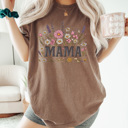 XXL Espresso Mama Flower Garden Comfort Colors Tee, Floral Mom Shirt, Spring Garden Tee