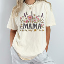 XXL Ivory Mama Flower Garden Comfort Colors Tee, Floral Mom Shirt, Spring Garden Tee