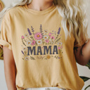 XXL Mustard Mama Flower Garden Comfort Colors Tee, Floral Mom Shirt, Spring Garden Tee