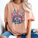 XXL Peachy America Graffiti Style Comfort Colors Tee, Statue Of Liberty Shirt, 4th Of July Tee