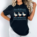 XXL Black Vintage Blue Ribbon Goose Comfort Colors Tee, Silly Goose Shirt, Coqutte Bow Tee 