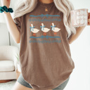 XXL Espresso Vintage Blue Ribbon Goose Comfort Colors Tee, Silly Goose Shirt, Coqutte Bow Tee 