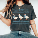 XXL Pepper Vintage Blue Ribbon Goose Comfort Colors Tee, Silly Goose Shirt, Coqutte Bow Tee 