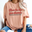 XXL Peachy Have The Day You Deserve Comfort Colors Tee, Good Day Shirt, Checkered Tee