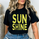 XXL Black Sunshine Neon Summer Comfort Colors Tee, Sun Beach Shirt, Summer Sunshine Tee