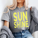 XXL Gray Sunshine Neon Summer Comfort Colors Tee, Sun Beach Shirt, Summer Sunshine Tee