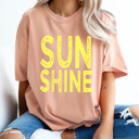XXL Peachy Sunshine Neon Summer Comfort Colors Tee, Sun Beach Shirt, Summer Sunshine Tee