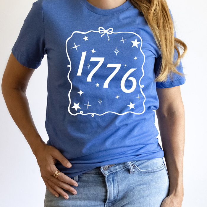 1776 Ribbon Patriotic Graphic Tee, 4th Of July Shirt, American Tee