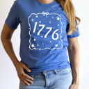 XXL Royal Blue 1776 Ribbon Patriotic Graphic Tee, 4th Of July Shirt, American Tee