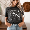 XL Charcoal 1776 Ribbon Patriotic Graphic Tee, 4th Of July Shirt, American Tee