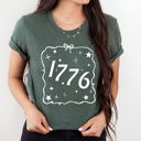 XXL Forest Green 1776 Ribbon Patriotic Graphic Tee, 4th Of July Shirt, American Tee