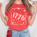XXL Heather Red 1776 Ribbon Patriotic Graphic Tee, 4th Of July Shirt, American Tee