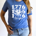 XXL Royal Blue America 1776 Bow Graphic Tee, Patriotic American Shirt, 1776 4th Of July Tee