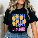 XXL Black La Vita Al Limone Comfort Colors Tee, Summer Lemon Printed Tee, Zesty Lemon Shirt