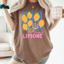 XXL Espresso La Vita Al Limone Comfort Colors Tee, Summer Lemon Printed Tee, Zesty Lemon Shirt
