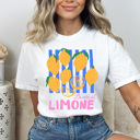 XXL White La Vita Al Limone Comfort Colors Tee, Summer Lemon Printed Tee, Zesty Lemon Shirt