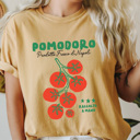 XXL Mustard Vintage Tomatoes Italy Comfort Colors Tee, Pomodoro Prodotto Fresco Di Napoli Printed Tee, European Vintage Style Shirt