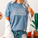 XXL Blue Jean Book Girlie Comfort Colors Tee, Book Tok Printed Tee, Reading Books Shirt 